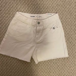 Girls white denim cut off shorts